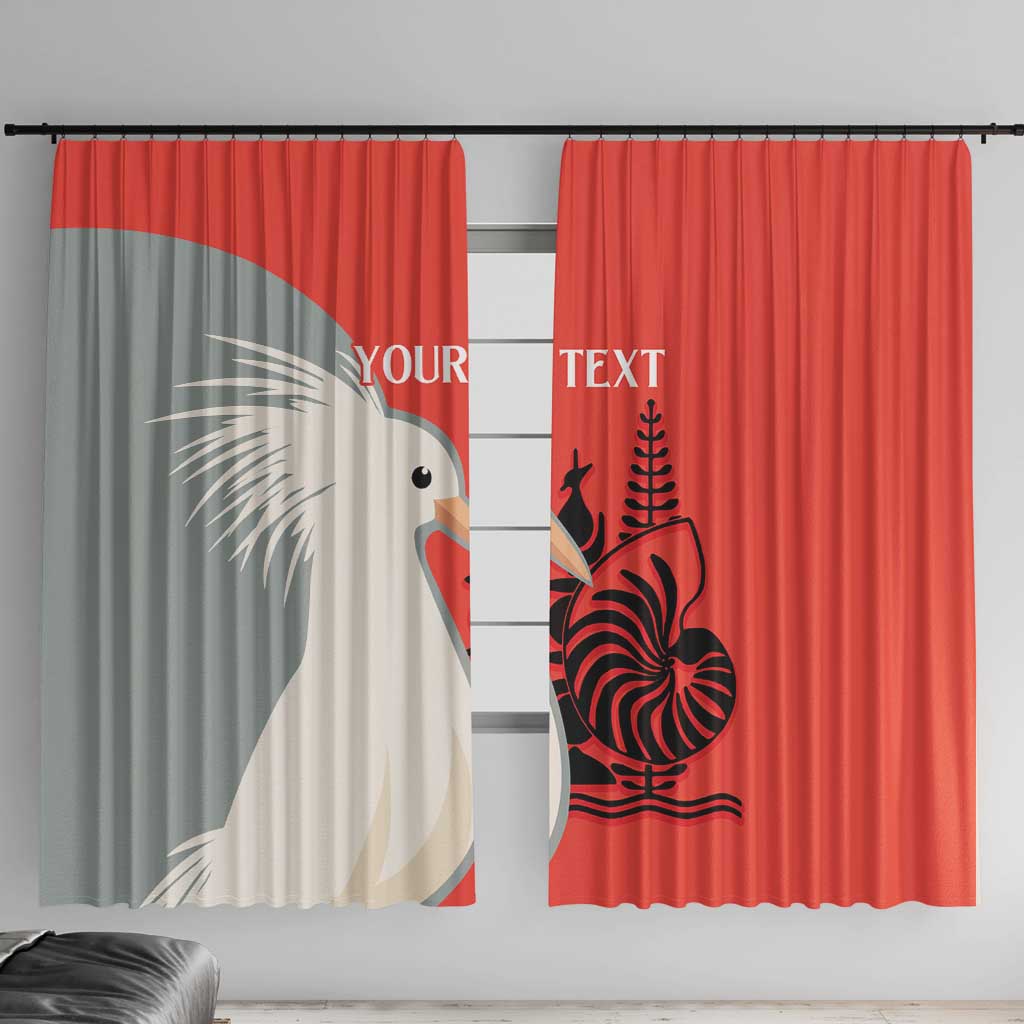 Custom Nouvelle-Caledonie Football Window Curtain Allez Les Cagous Simple Style LT14 With Hooks Red - Polynesian Pride