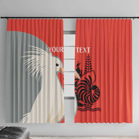Custom Nouvelle-Caledonie Football Window Curtain Allez Les Cagous Simple Style LT14 With Hooks Red - Polynesian Pride