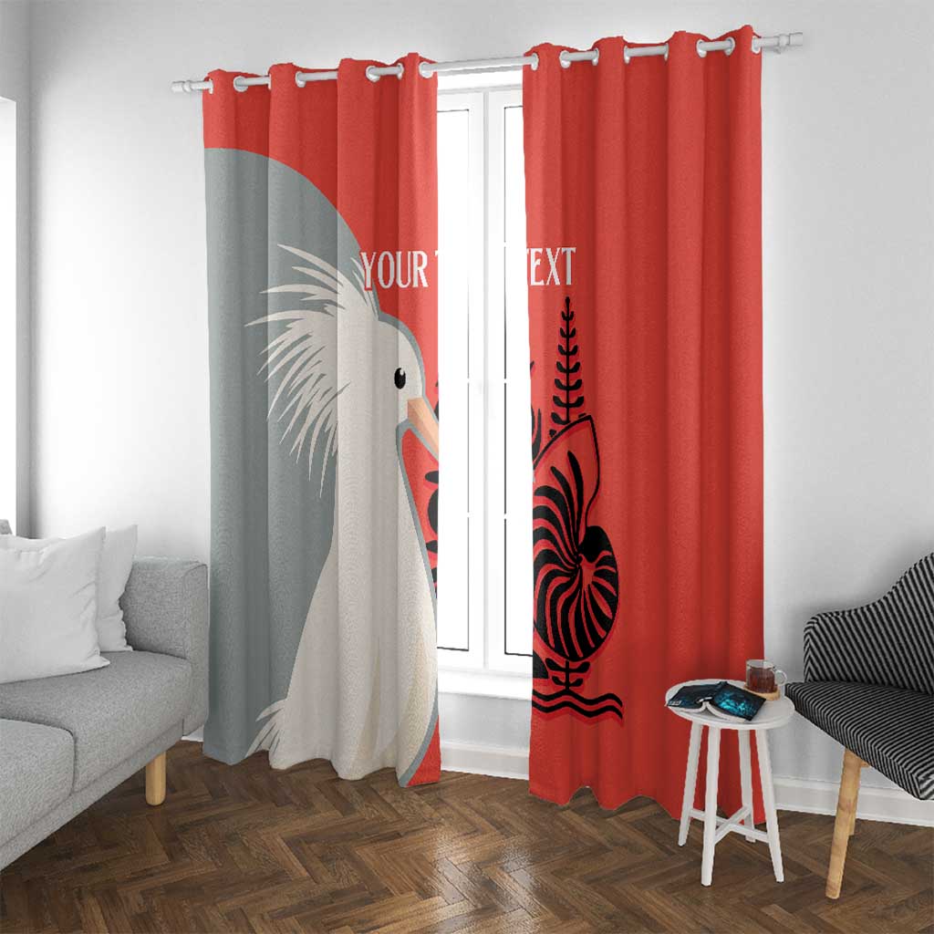 Custom Nouvelle-Caledonie Football Window Curtain Allez Les Cagous Simple Style LT14 With Grommets Red - Polynesian Pride