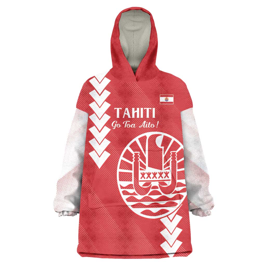 Custom Tahiti Football Wearable Blanket Hoodie Go Toa Aito