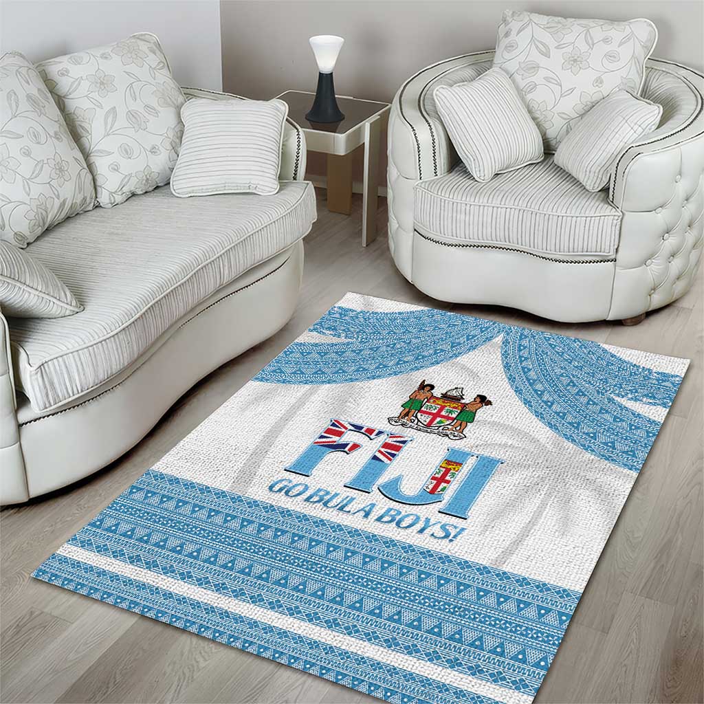 Custom Fiji Tapa Football Area Rug Go Bula Boy!