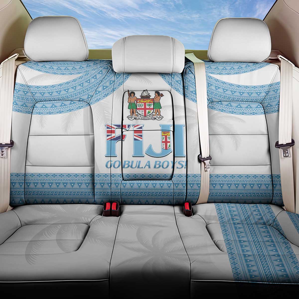 Custom Fiji Tapa Football Back Car Seat Cover Go Bula Boy!