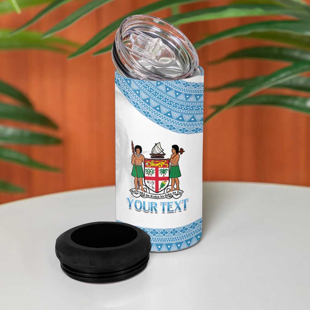 Custom Fiji Tapa Football 4 in 1 Can Cooler Tumbler Go Bula Boy!