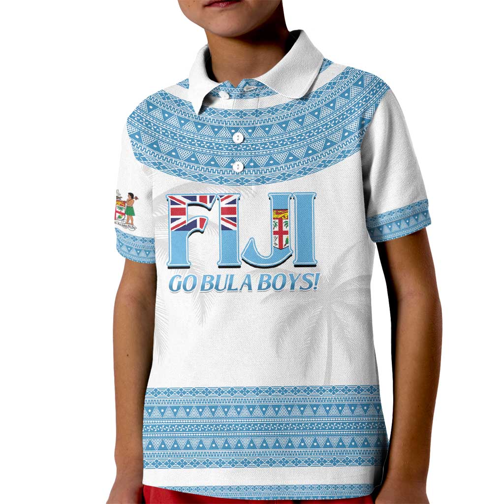 Custom Fiji Tapa Football Kid Polo Shirt Go Bula Boy!