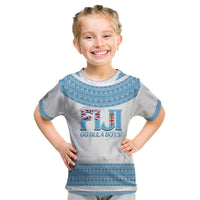 Custom Fiji Tapa Football Kid T Shirt Go Bula Boy!