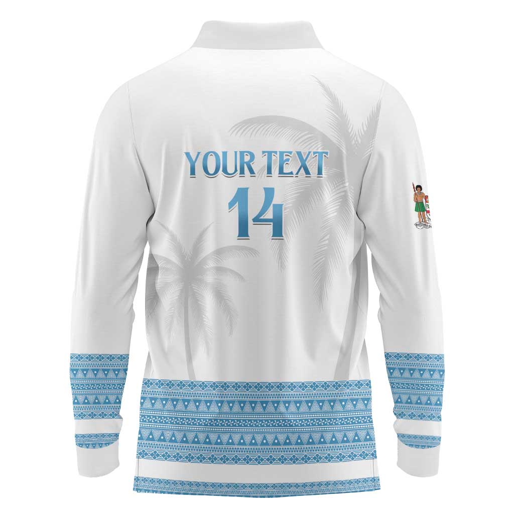 Custom Fiji Tapa Football Long Sleeve Polo Shirt Go Bula Boy!