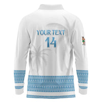 Custom Fiji Tapa Football Long Sleeve Polo Shirt Go Bula Boy!