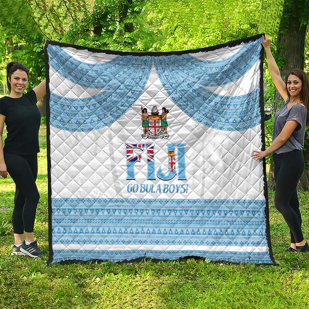 Custom Fiji Tapa Football Quilt Go Bula Boy!