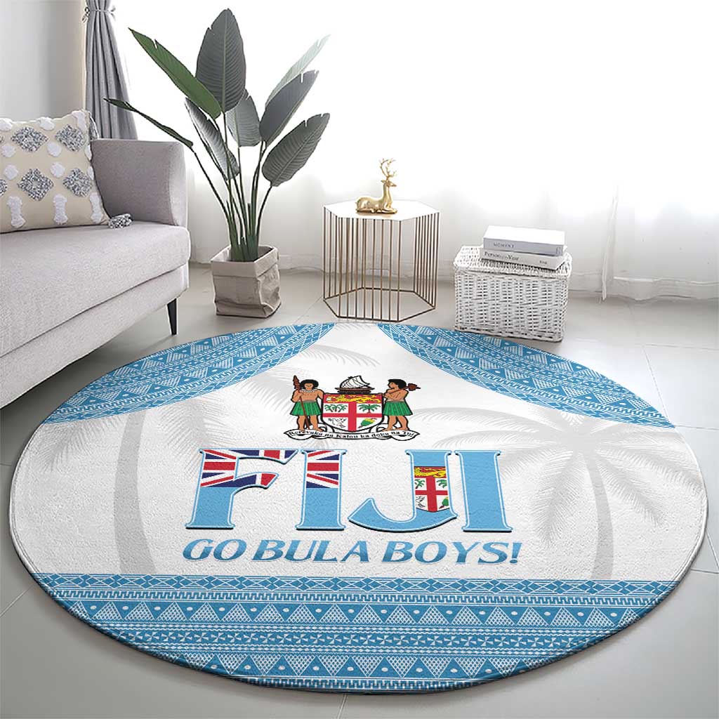 Custom Fiji Tapa Football Round Carpet Go Bula Boy!