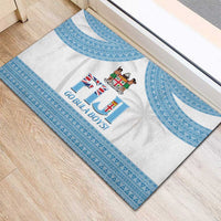 Custom Fiji Tapa Football Rubber Doormat Go Bula Boy!