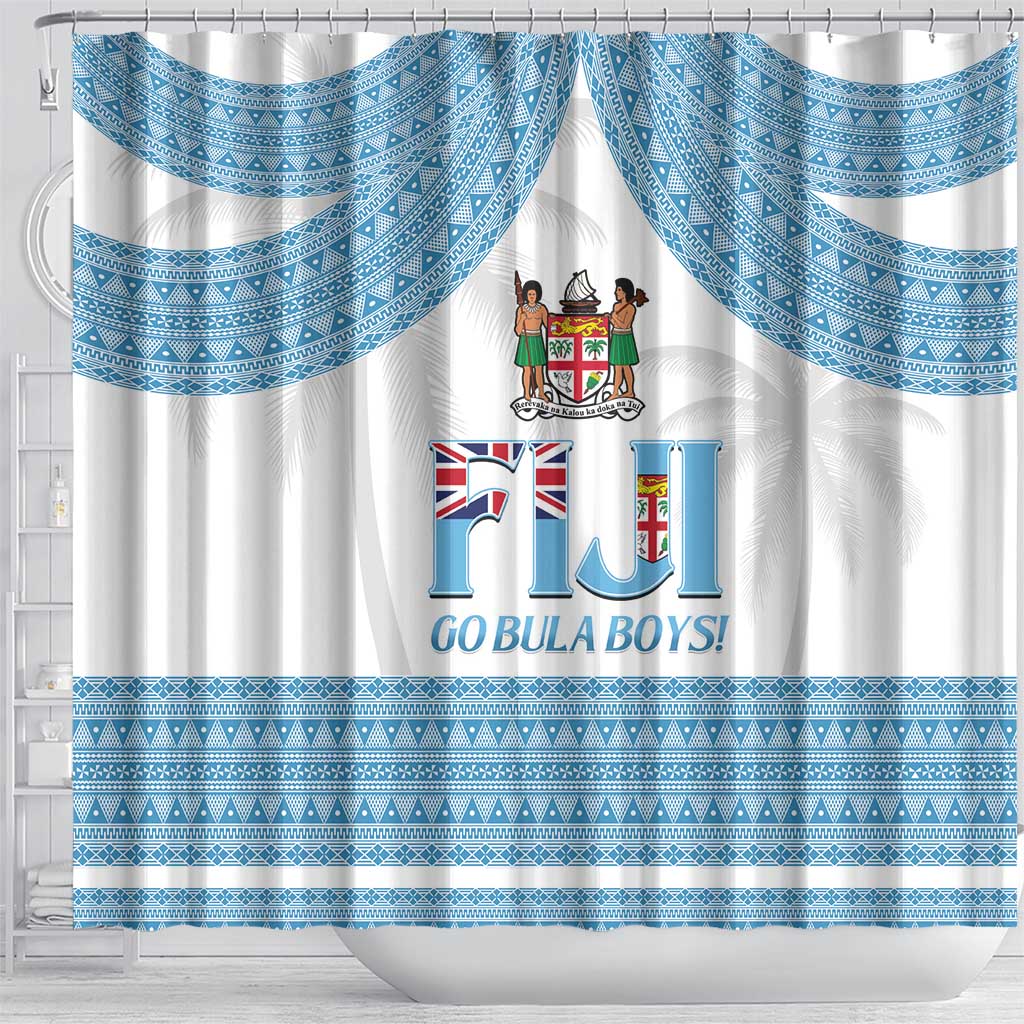 Custom Fiji Tapa Football Shower Curtain Go Bula Boy!