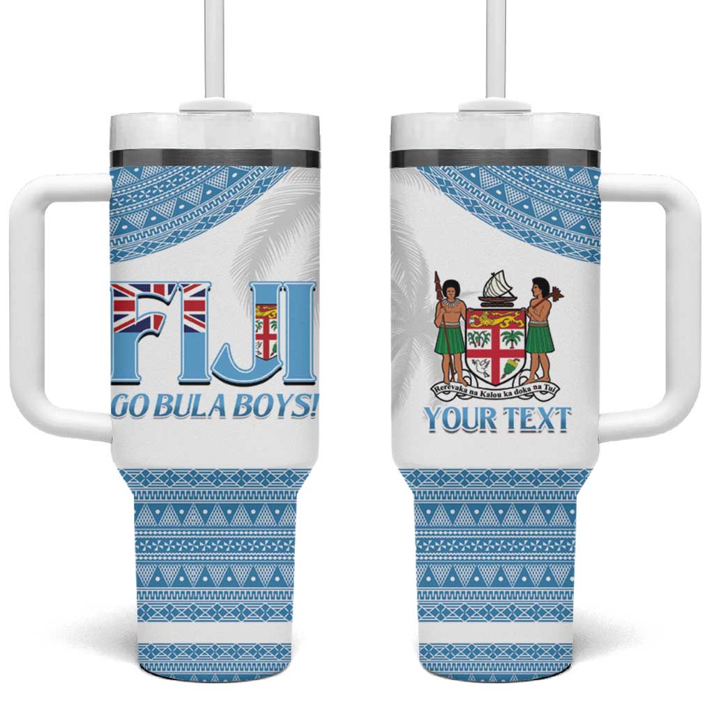 Custom Fiji Tapa Football Tumbler With Handle Go Bula Boy!