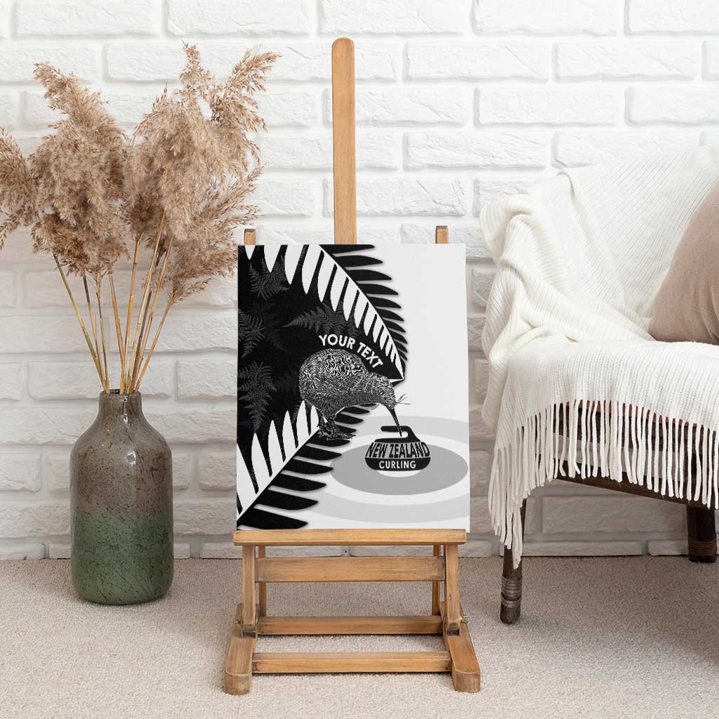 New Zealand Silver Fern Curling Personalised Canvas Wall Art Aotearoa Kiwi Ponga Black White Version LT14 - Polynesian Pride