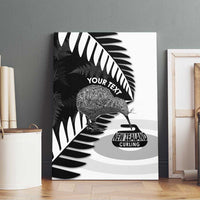 New Zealand Silver Fern Curling Personalised Canvas Wall Art Aotearoa Kiwi Ponga Black White Version LT14 - Polynesian Pride