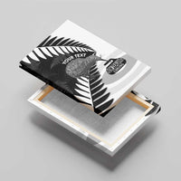 New Zealand Silver Fern Curling Personalised Canvas Wall Art Aotearoa Kiwi Ponga Black White Version LT14 - Polynesian Pride