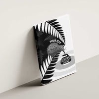 New Zealand Silver Fern Curling Personalised Canvas Wall Art Aotearoa Kiwi Ponga Black White Version LT14 - Polynesian Pride