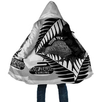 New Zealand Silver Fern Curling Personalised Cloak Aotearoa Kiwi Ponga Black White Version LT14 Unisex Black - Polynesian Pride