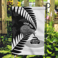 New Zealand Silver Fern Curling Personalised Garden Flag Aotearoa Kiwi Ponga Black White Version LT14 Garden Flag Black - Polynesian Pride