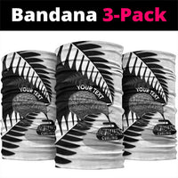 New Zealand Silver Fern Curling Personalised Neck Gaiter Aotearoa Kiwi Ponga Black White Version LT14 package One Size: 25*50cm Black - Polynesian Pride