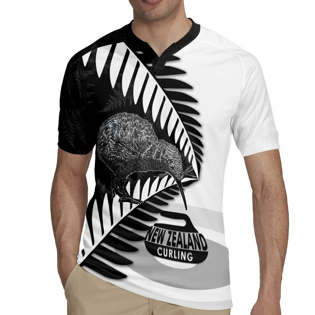 New Zealand Silver Fern Curling Personalised Rugby Jersey Aotearoa Kiwi Ponga Black White Version LT14 - Polynesian Pride