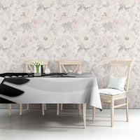 New Zealand Silver Fern Curling Personalised Tablecloth Aotearoa Kiwi Ponga Black White Version LT14 - Polynesian Pride