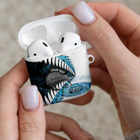 New Zealand Silver Fern Curling Personalised AirPods Case Aotearoa Kiwi Ponga Paua Shell Version LT14 - Polynesian Pride
