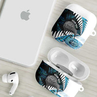 New Zealand Silver Fern Curling Personalised AirPods Case Aotearoa Kiwi Ponga Paua Shell Version LT14 - Polynesian Pride