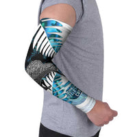 New Zealand Silver Fern Curling Personalised Arm Sleeves Aotearoa Kiwi Ponga Paua Shell Version LT14 - Polynesian Pride