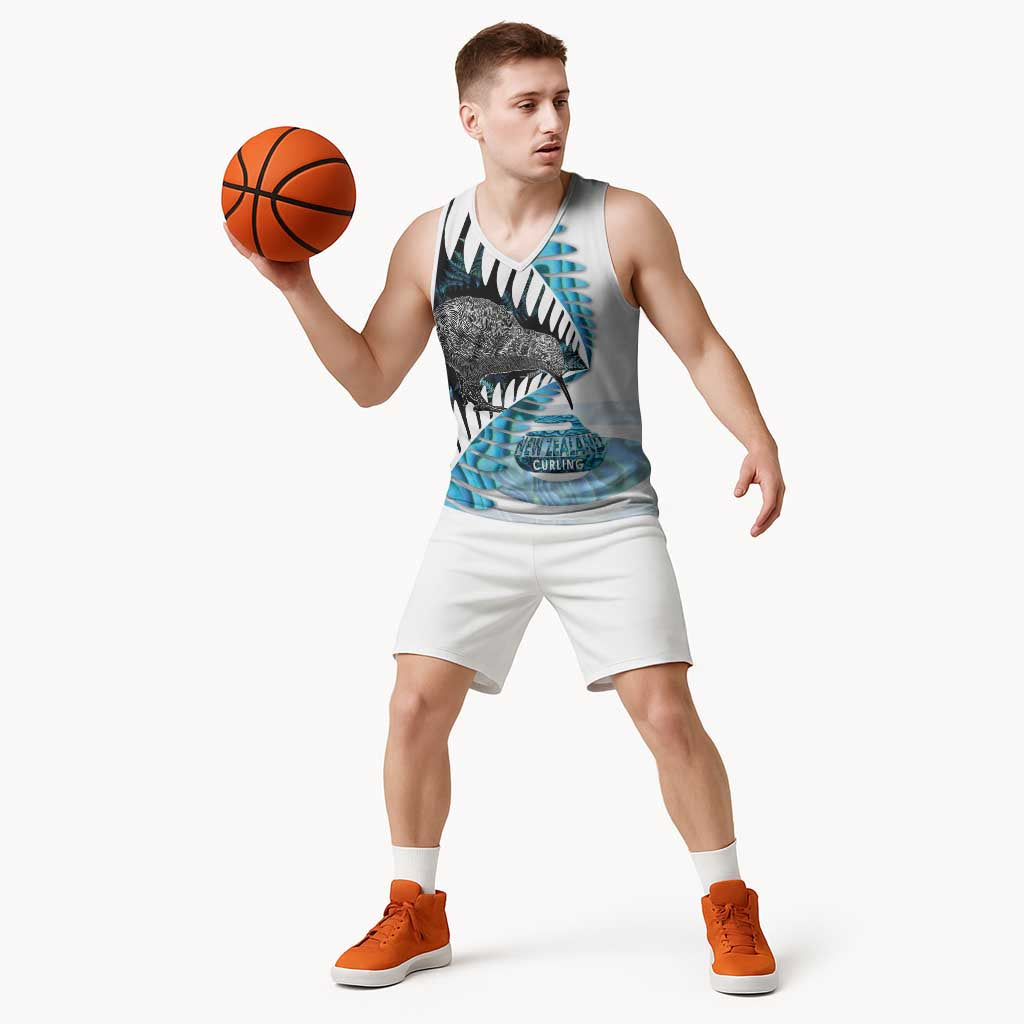New Zealand Silver Fern Curling Personalised Basketball Jersey Aotearoa Kiwi Ponga Paua Shell Version LT14 - Polynesian Pride