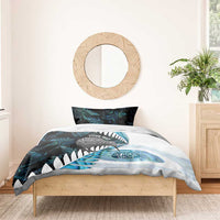 New Zealand Silver Fern Curling Personalised Bedding Set Aotearoa Kiwi Ponga Paua Shell Version LT14 - Polynesian Pride
