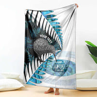New Zealand Silver Fern Curling Personalised Blanket Aotearoa Kiwi Ponga Paua Shell Version LT14 - Polynesian Pride