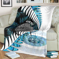 New Zealand Silver Fern Curling Personalised Blanket Aotearoa Kiwi Ponga Paua Shell Version LT14 - Polynesian Pride