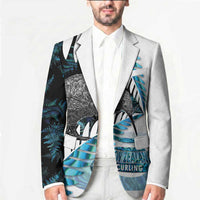 New Zealand Silver Fern Curling Personalised Blazer Aotearoa Kiwi Ponga Paua Shell Version - Polynesian Pride