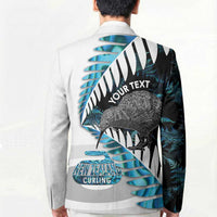 New Zealand Silver Fern Curling Personalised Blazer Aotearoa Kiwi Ponga Paua Shell Version - Polynesian Pride