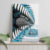 New Zealand Silver Fern Curling Personalised Canvas Wall Art Aotearoa Kiwi Ponga Paua Shell Version - Polynesian Pride