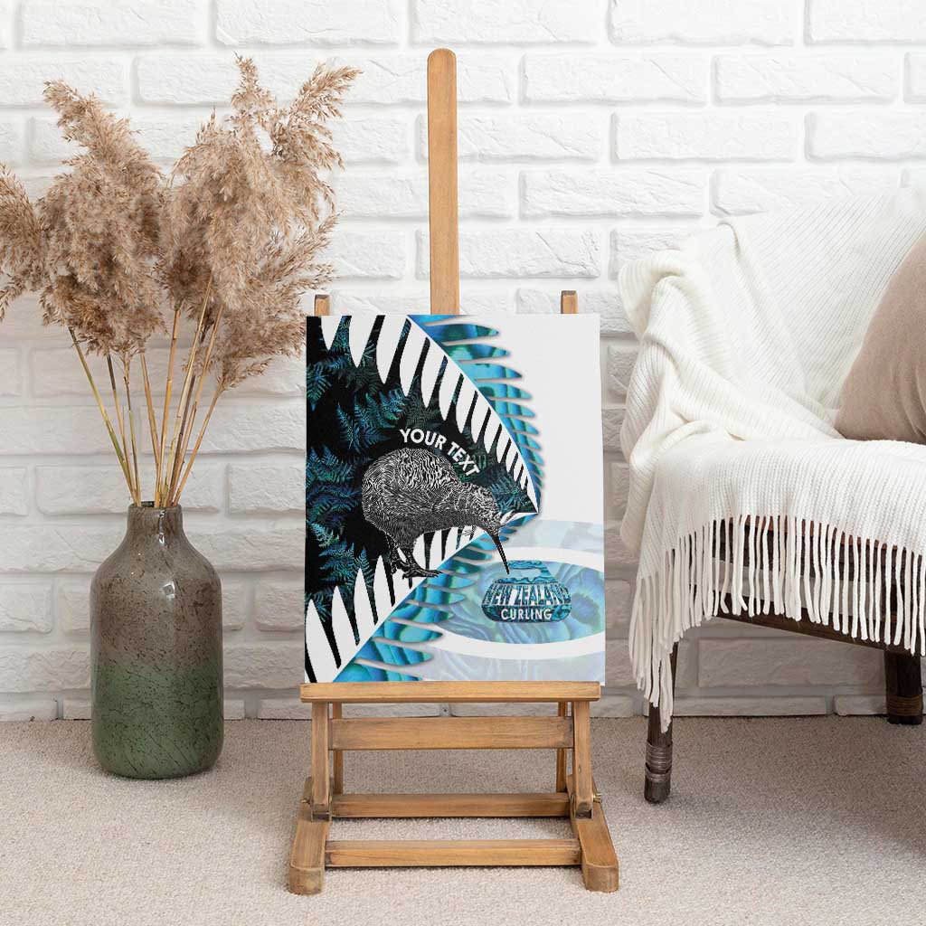 New Zealand Silver Fern Curling Personalised Canvas Wall Art Aotearoa Kiwi Ponga Paua Shell Version - Polynesian Pride