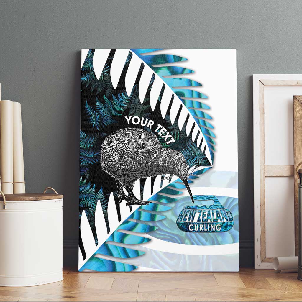 New Zealand Silver Fern Curling Personalised Canvas Wall Art Aotearoa Kiwi Ponga Paua Shell Version - Polynesian Pride