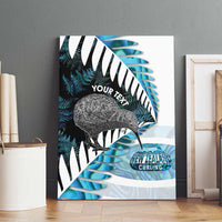 New Zealand Silver Fern Curling Personalised Canvas Wall Art Aotearoa Kiwi Ponga Paua Shell Version - Polynesian Pride