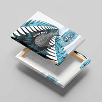New Zealand Silver Fern Curling Personalised Canvas Wall Art Aotearoa Kiwi Ponga Paua Shell Version - Polynesian Pride