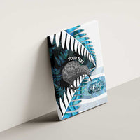 New Zealand Silver Fern Curling Personalised Canvas Wall Art Aotearoa Kiwi Ponga Paua Shell Version - Polynesian Pride