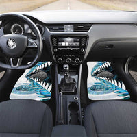 New Zealand Silver Fern Curling Personalised Car Mats Aotearoa Kiwi Ponga Paua Shell Version LT14 Set 2pcs - Front Black - Polynesian Pride