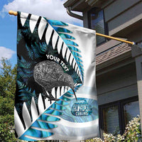New Zealand Silver Fern Curling Personalised Garden Flag Aotearoa Kiwi Ponga Paua Shell Version LT14 - Polynesian Pride