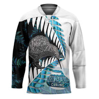 New Zealand Silver Fern Curling Personalised Hockey Jersey Aotearoa Kiwi Ponga Paua Shell Version - Polynesian Pride