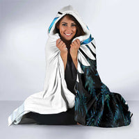 New Zealand Silver Fern Curling Personalised Hooded Blanket Aotearoa Kiwi Ponga Paua Shell Version - Polynesian Pride