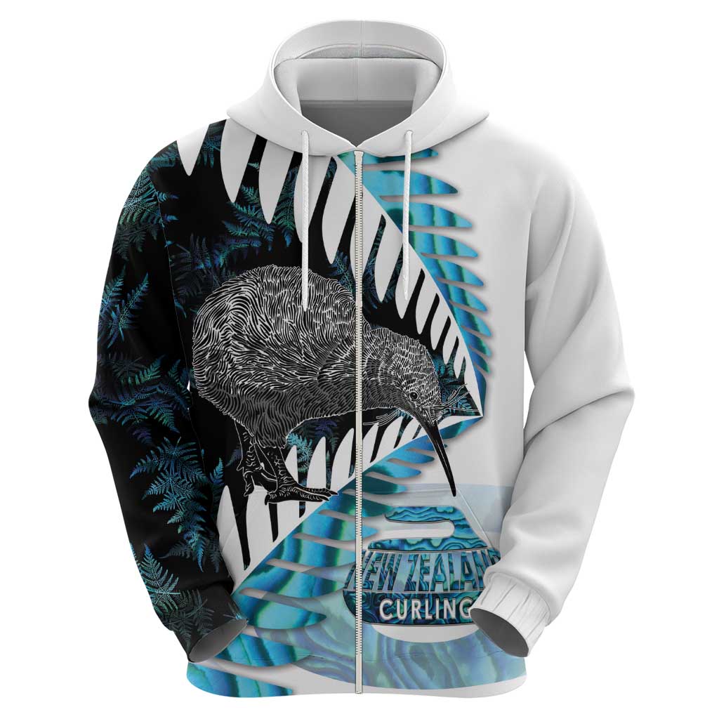 New Zealand Silver Fern Curling Personalised Hoodie Aotearoa Kiwi Ponga Paua Shell Version - Polynesian Pride