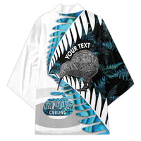 New Zealand Silver Fern Curling Personalised Kimono Aotearoa Kiwi Ponga Paua Shell Version LT14 - Polynesian Pride