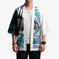 New Zealand Silver Fern Curling Personalised Kimono Aotearoa Kiwi Ponga Paua Shell Version LT14 - Polynesian Pride
