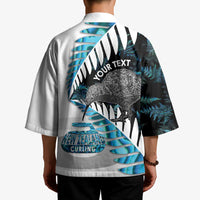 New Zealand Silver Fern Curling Personalised Kimono Aotearoa Kiwi Ponga Paua Shell Version LT14 - Polynesian Pride
