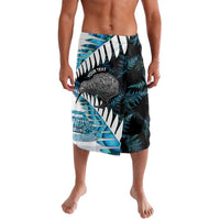 New Zealand Silver Fern Curling Personalised Lavalava Aotearoa Kiwi Ponga Paua Shell Version LT14 Black - Polynesian Pride