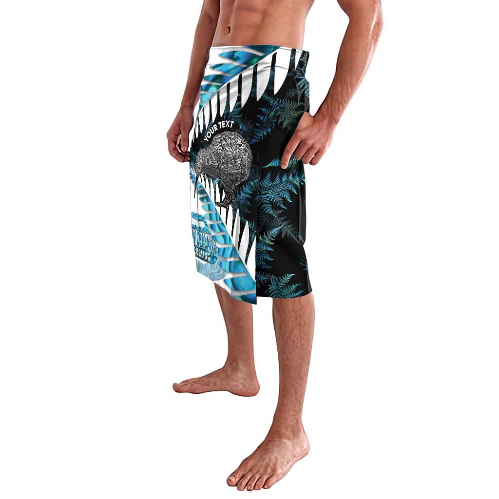 New Zealand Silver Fern Curling Personalised Lavalava Aotearoa Kiwi Ponga Paua Shell Version LT14 - Polynesian Pride